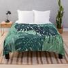 Monstera Melt (in Green) Throw Blanket