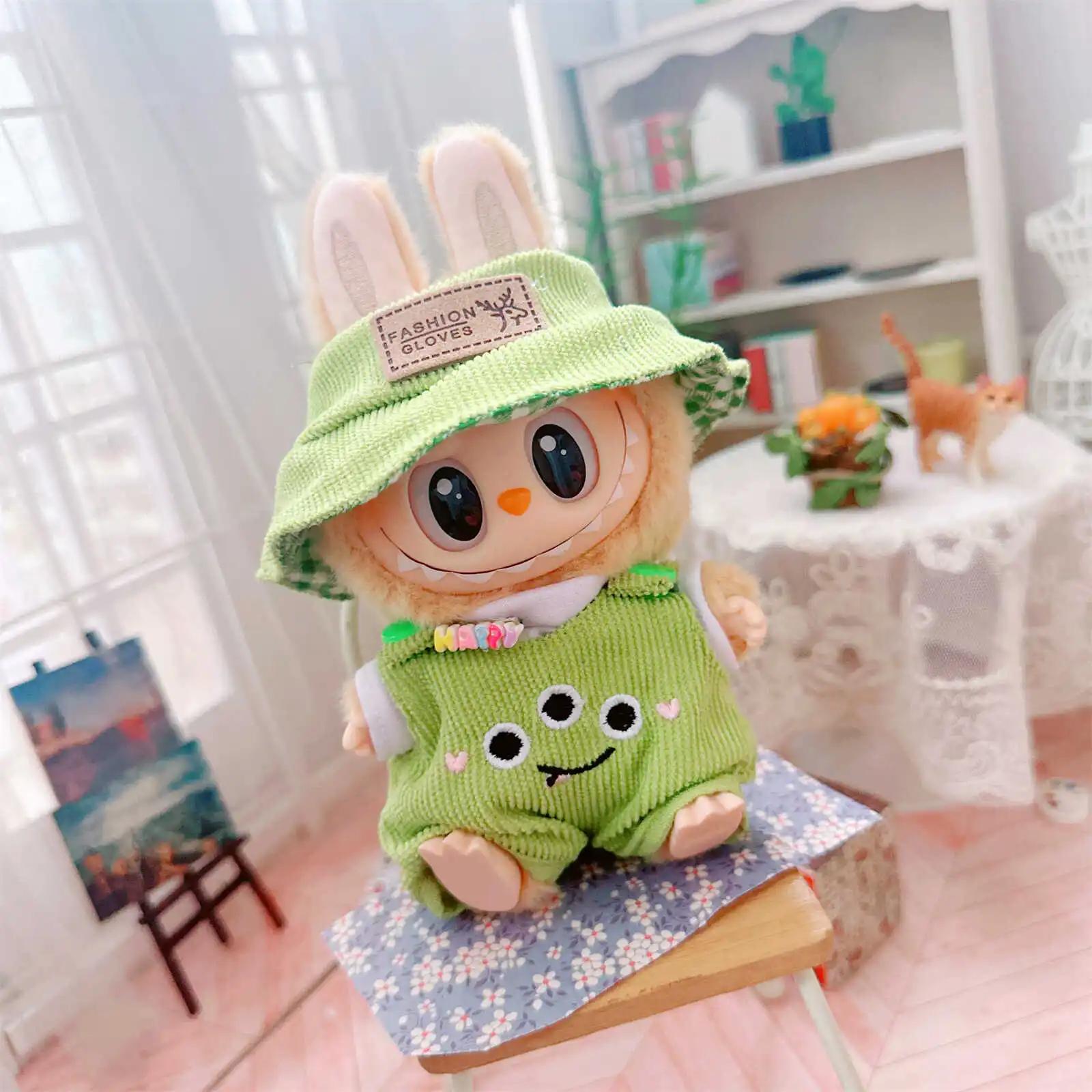 

Милый 17 см кукольный костюм одежда наряд аксессуары для мини плюшевой куклы идол хлопковые куклы подарок для детей for 17cm labubu doll