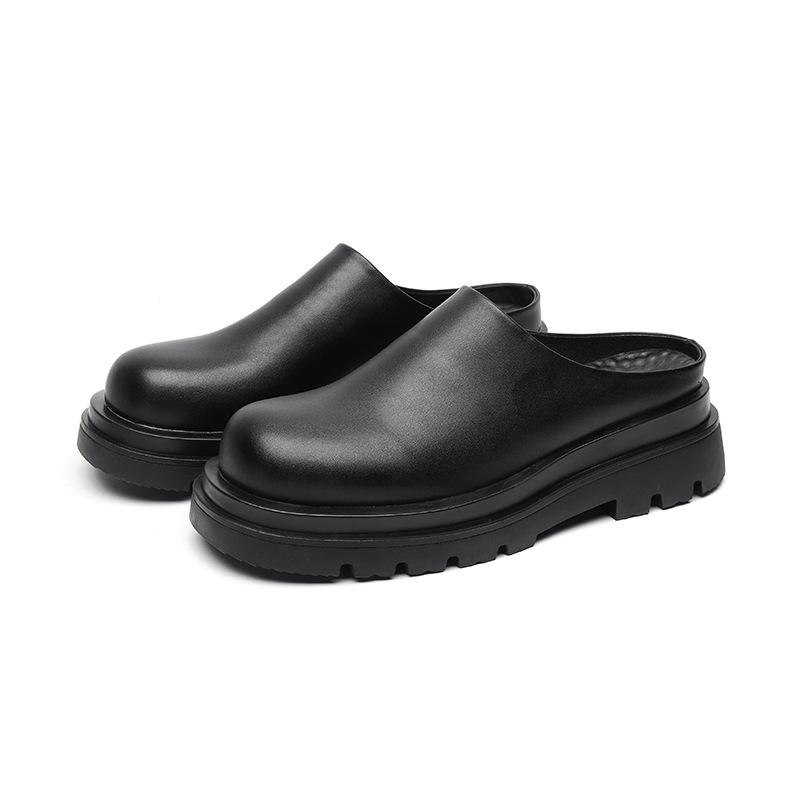 

2025 поварские мужские туфли весенние рабочие специальные чисто черные нескользящие туфли с одной педалью для страхования труда 15963-R 38 чёрный