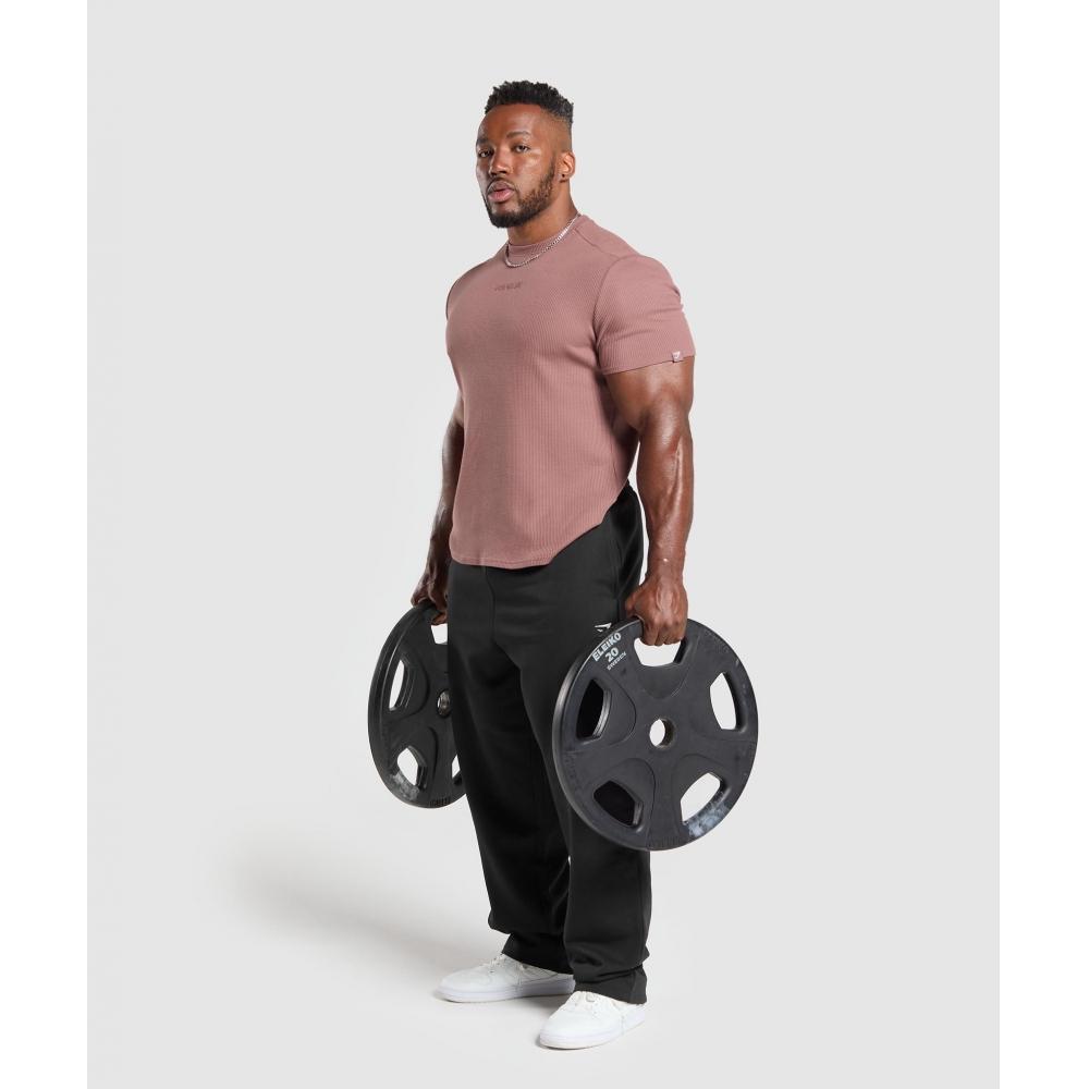 Gymshark Waffle T shirT Brick Brown A1b9m Ncgr