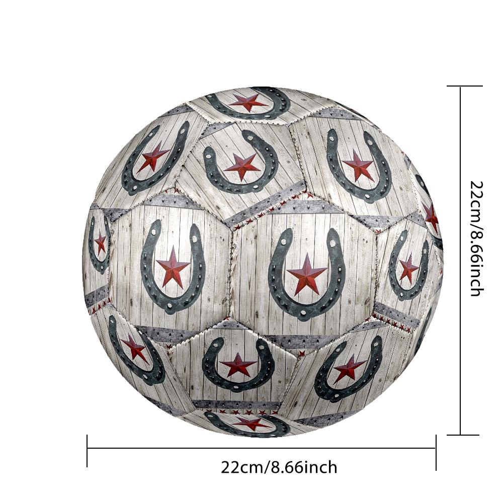 Western Texas Star Indoor Soccer Ball Size 5 Colorful All Ages Machine Stitched PVC Competition Ready Durable High-Bounce