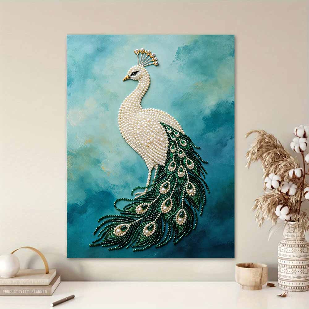 Pearl DIY Art Painting Elegant Peacock Handcrafted Picture Indoor Wall Ornament Relaxing Leisure Hobby Exquisite Home Decor Gift