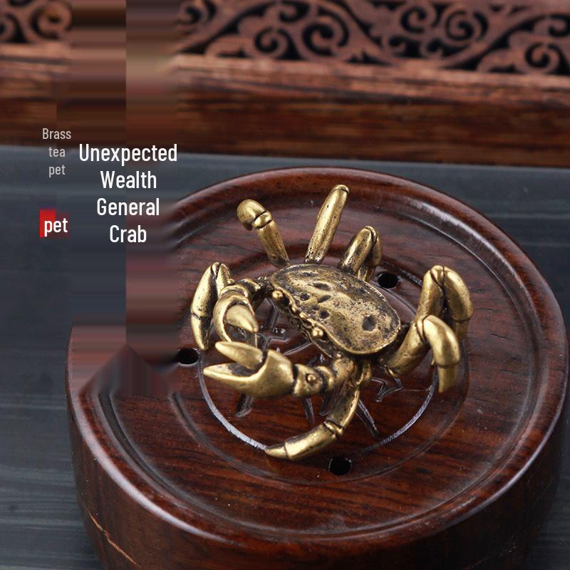 

Solid Brass Crab Desktop Ornament - Office or Tea Table Decor
