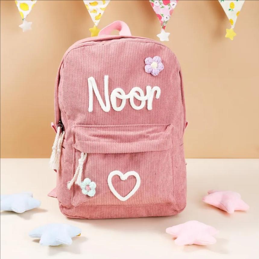 Personalized Large Capacity Backpack Christmas Gift Hand-Made Unique Name Custom Multicolor Rope Yarn Color Rainbow Decoration