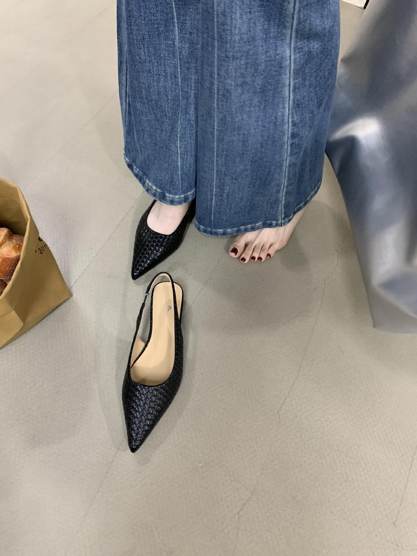 Spring Pointed Flat Bottom Temperament Thin French Fashion Sexy Beautiful Women S Shoes 35