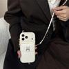 Cartoon PU Leather Strap Phone Case for IPhone Air 17 16E 16 15 14 13 12 11 Pro Max Wallet Card Lanyard Bag Soft Cover