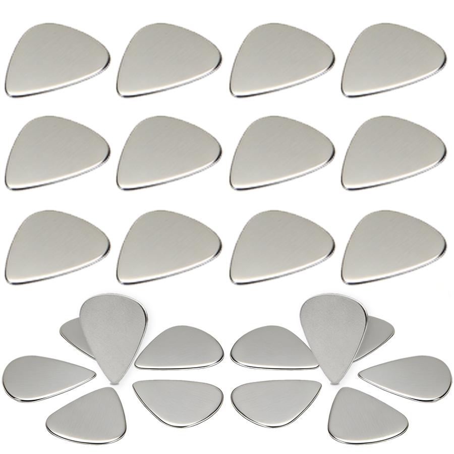 18pcs 0.3mm Precision Stainless Steel Guitar Picks Durable Metal Picks for Ukulele Bass Conventional String Instruments