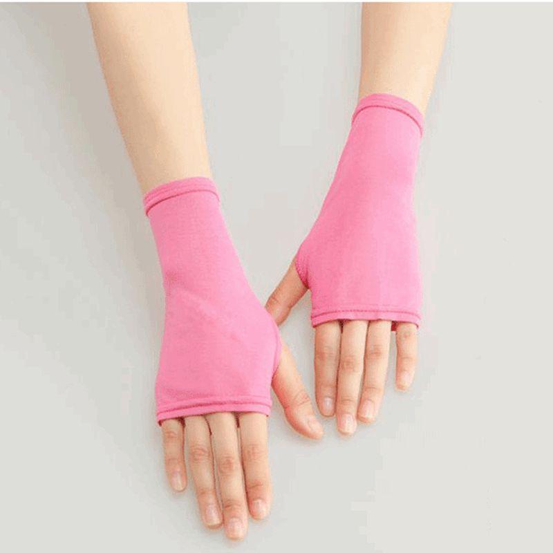 

Spring and Summer Men s and Women s Short Thin Cotton Half Finger Gloves Open Finger Fingerless Half Modal Pure Cotton Scar Cover up Tattoo Gloves Rose Red XL