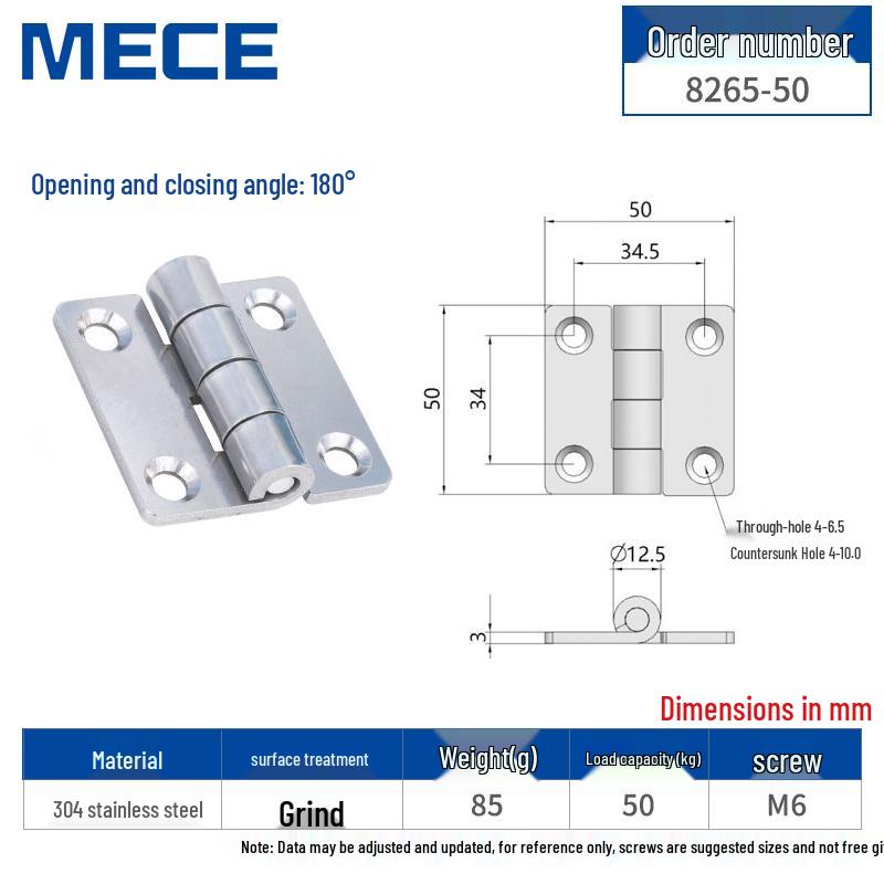 Thickened Stainless Steel Small Hinge for Folding Cabinet, Window, or Wooden Box with Lotus Leaf Design.
