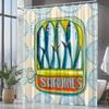 Vikama Aquarell Sardinendose Duschvorhang Retro Amerikanischer Druck Wasserdicht & Schimmelresistent Skurriler Badezimmer Trennvorhang
