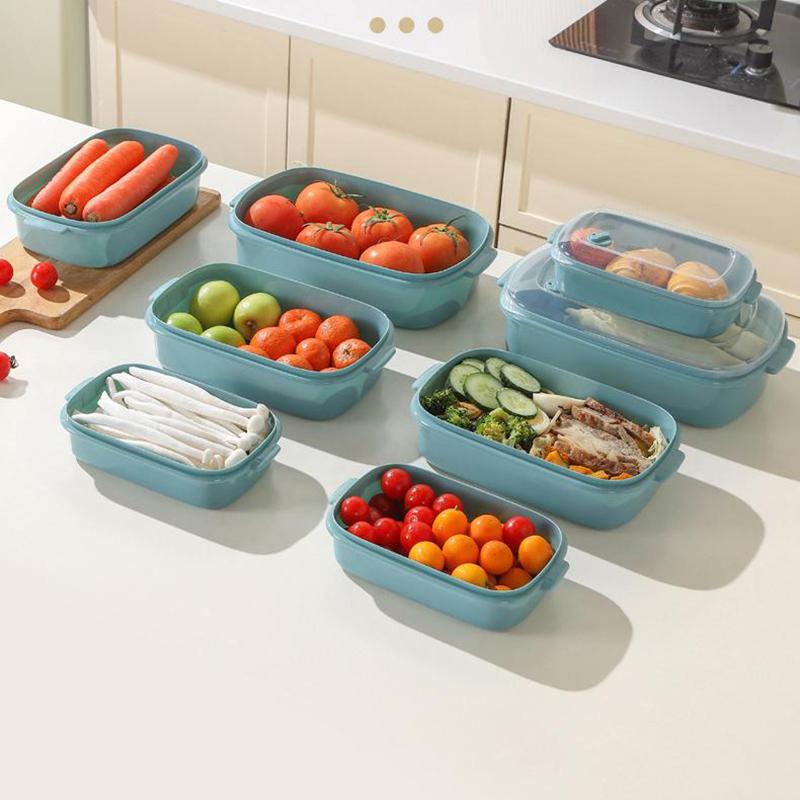 Food Storage Containers With Lid Fridge Meat Vegetable Fresh-Keeping Organizer Box For Kitchen Storage