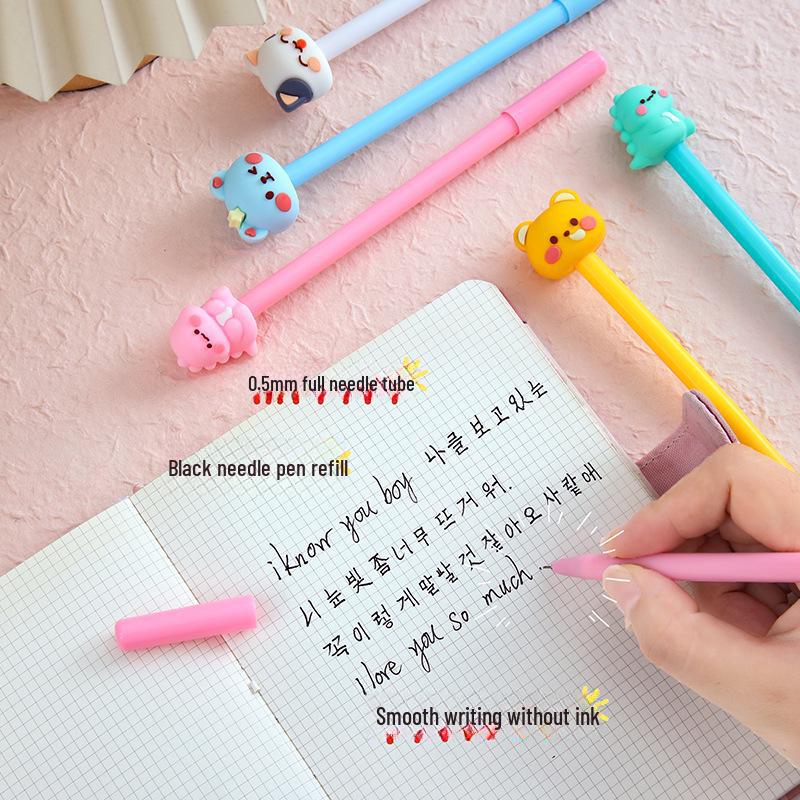 Cute Cartoon Cat Brush Black Pen - Student Reward & Stationery Gift