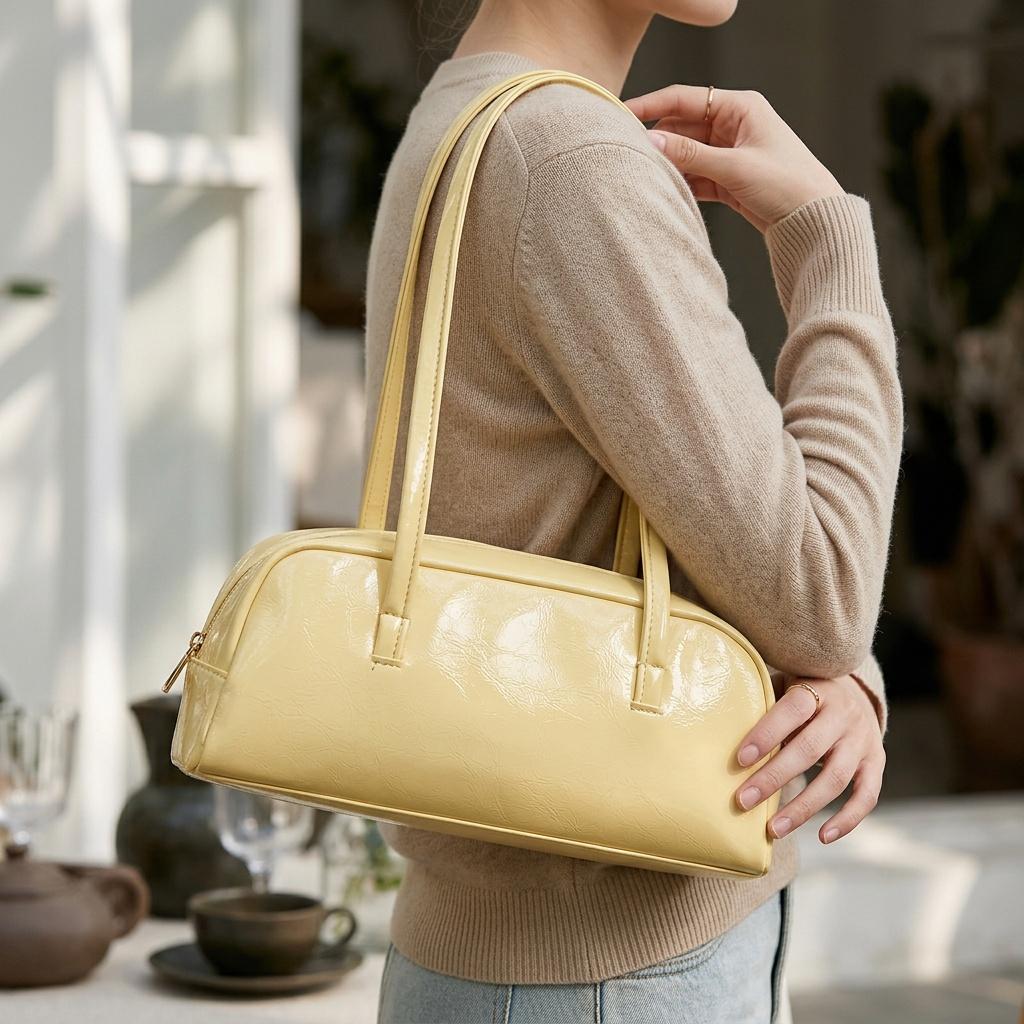 New Fashionable Tote Bag, Simple and Versatile Shoulder Bag, with Fixed Long Shoulder Strap and Zipper Closure, Perfect for Parties, Travel, and