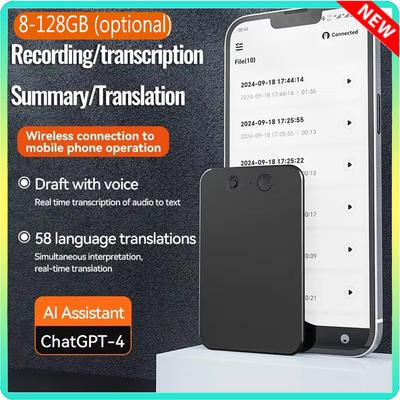 8-128gb Ai Chatgpt-4 Aplikace Telefonní hovor Hlasový záznamník Chytrý Přepis v reálném čase Shrnutí 58jazykový překlad Zvukový diktafon