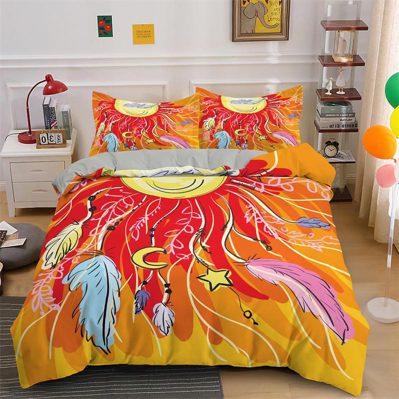 2/3pcs Dream Catcher Duvet Cover Set Bedding Queen King Kids Boy Girls Bed Set Quilt Cover Polyester Comforter Cover Bedding Set