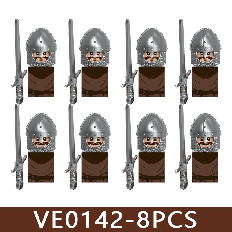 Castello Medievale Cavalieri Soldato Figure Blocchi da Costruzione Fanteria Legione Impero Guerriero Arco Spada Casco Milizia Mattoncini Giocattolo Regali