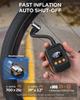 Electric Bike Tire Pump 150 PSI with Gauge, Auto Shut-Off, Portable for Presta/Schrader