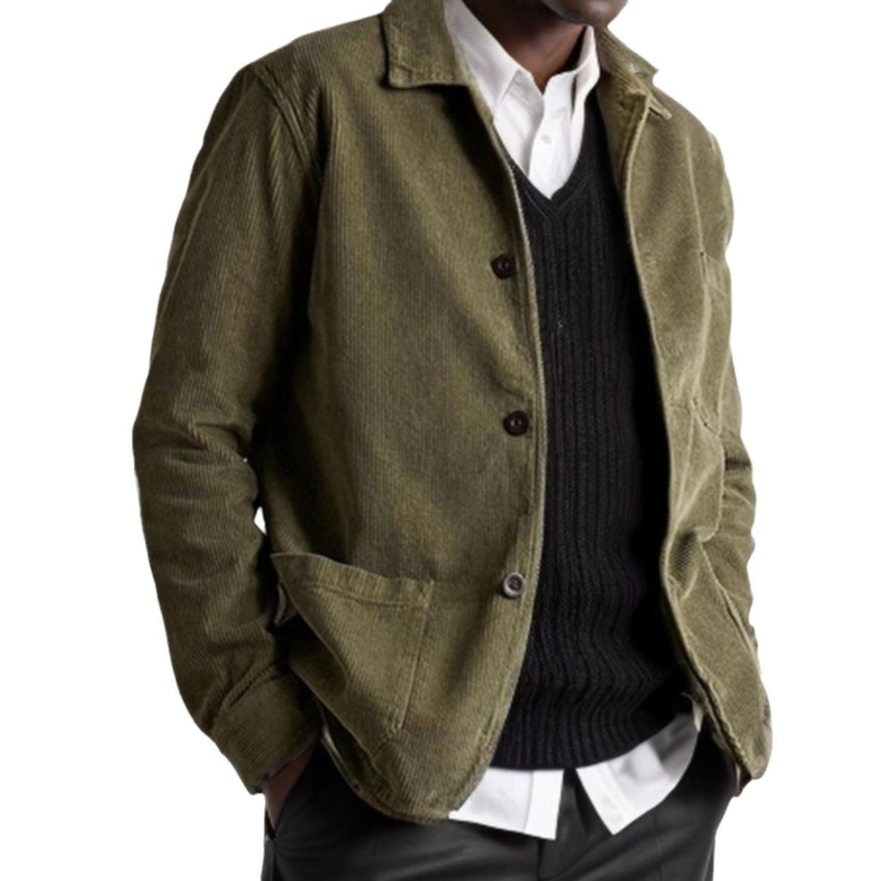 Весенняя простая рубашка мужская не требующая глажки кардиган с длинными рукавами — фото 6