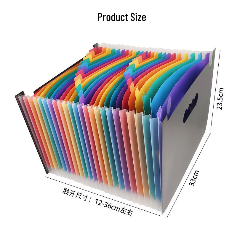 25-Pocket A4 Accordion Folder with Lanyard Flap чёрный