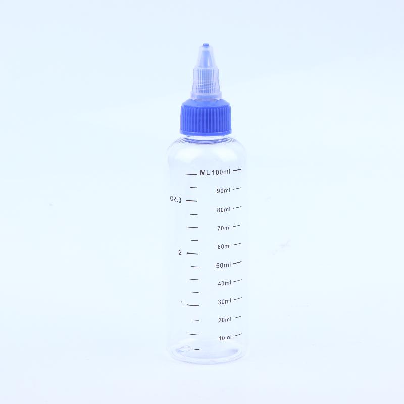 1Pc 30-500Ml Clear Pet Graduated Bottles Twist Cap Refillable Liquid Sample Container Inks Oils Arts Hair Dye Water Bottle