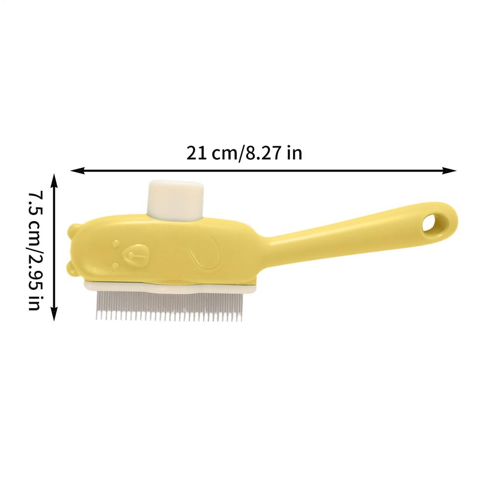 

Slicker Brush Bear Button Cat Shedding Comb Pet Grooming Brush Massaging Tool For Daily Apartment Travel Home Outdoor Indoor жёлтый