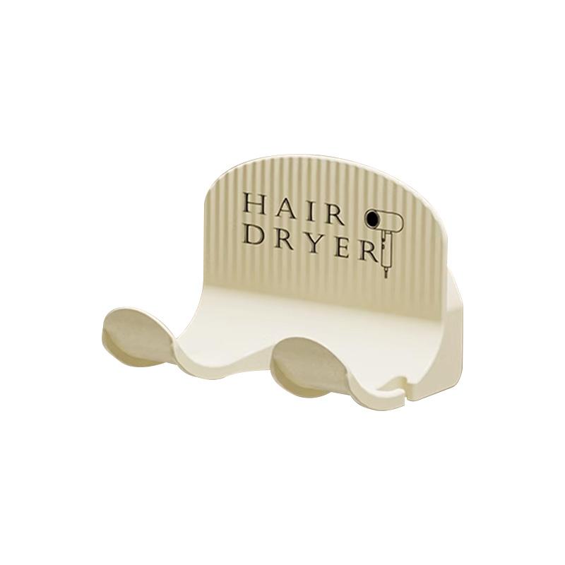 

1 шт. Багатофункціональна стійка для зберігання Тримач для фена Punch Free Кронштейн для електричного фена для ванної кімнати Настінна стійка для фена бежевий