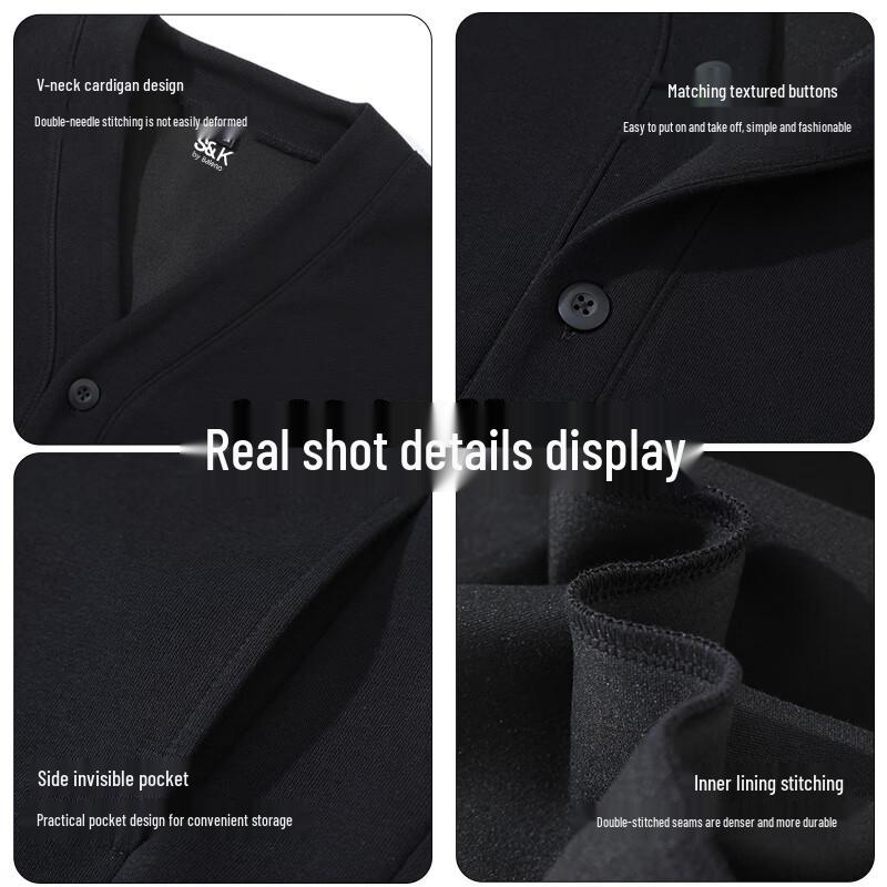 Baleno Men's S&K Series V-Neck Cardigan Sweatshirt Jacket