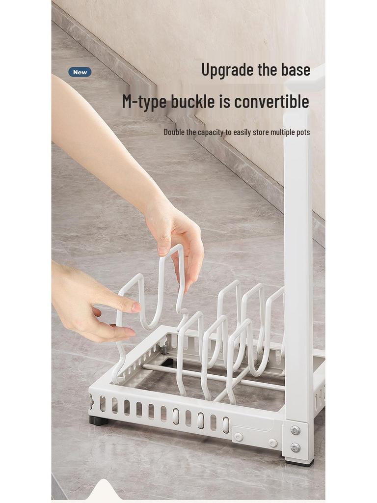 Vícevrstvý organizér na hrnce pod dřez pro skříňku, úložný prostor na nádobí