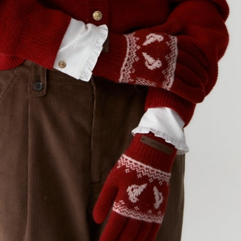 DEPOUND Holiday Knit Gloves - Red