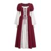Women Dress Medieval Cosplay Costume Retro Square Neck Renaissance European Country Perfect For Festivals Parties And Halloween
