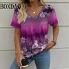 Plus Size 1XL-5XL New Women's Fashion Stripe Print Pocket hort Sleeve T-shirt Fashionable Casual