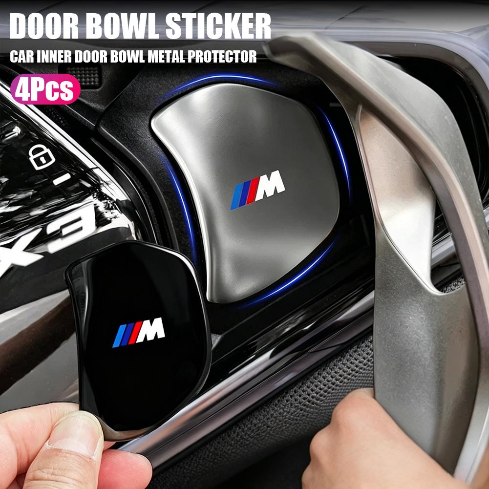 Car Inner Door Handle Bowl Metal Protective Sticker Anti-Scratch Trim Cover Accessories For BMW 3 5 series X1 X2 iX1 X5 X6 X7 M2 TF0