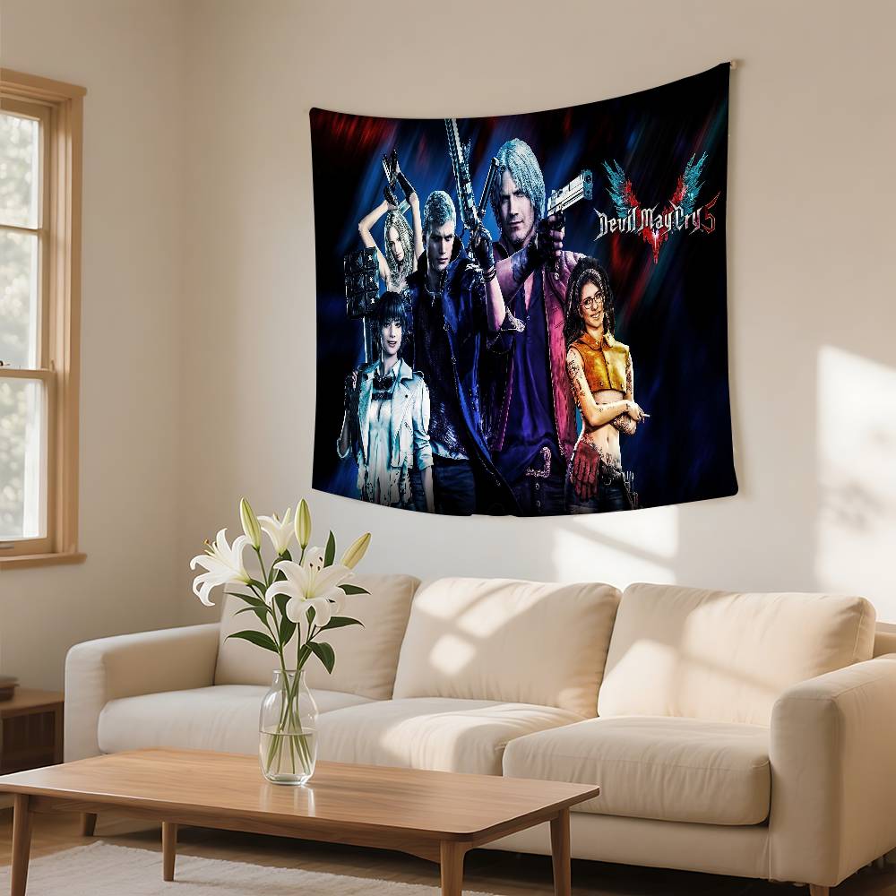 DDevil May Cry Tapestry Wall Hanging Tapestry Art Deco Blanket Curtain Hanging At Home Bedroom Living Room Decor