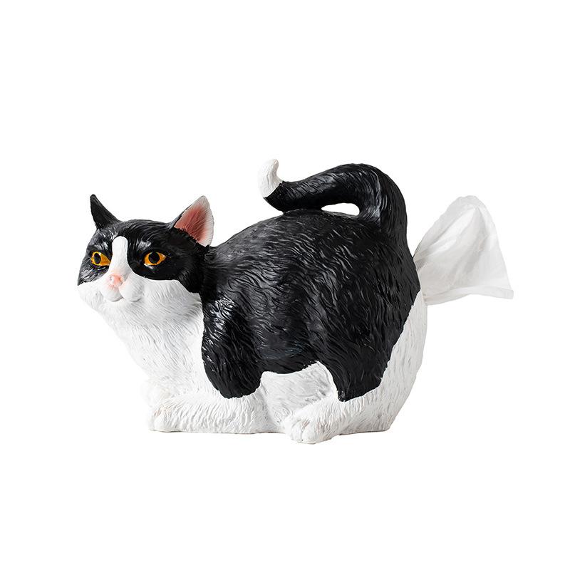 

Decorative Cat Tissue Holder, Funny Cat Tissue Box Cover, Cute Resin Cat Butt Tissue Holder For Bathroom Vanity Countertop StyleB