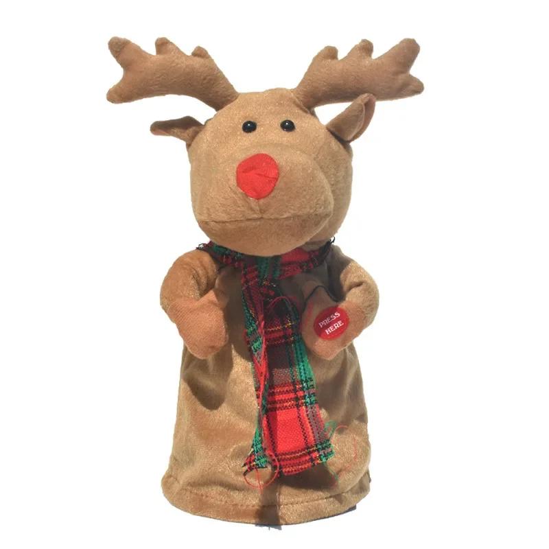 Rotating Dancing Christmas Elk Electric Music Santa Claus Doll Ornament Christmas Decoration for Home Christmas Ornament Gift