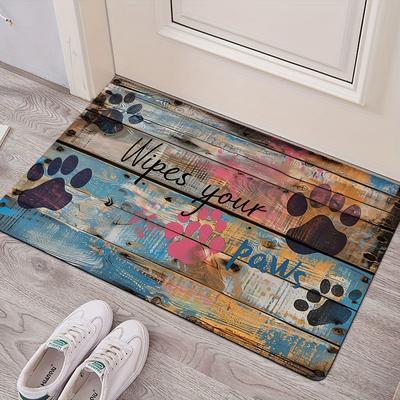 Dog Paw Print Doormat Kitchen Rug Anti-slip Floor Mat for Household Decorative Welcome Entrance Door Mats Washable Home Carpets