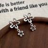 Cui Yan S925 Sterling Silver Korean Style Floral Stud Earrings - Trendy, Simple Pendant Design for Women