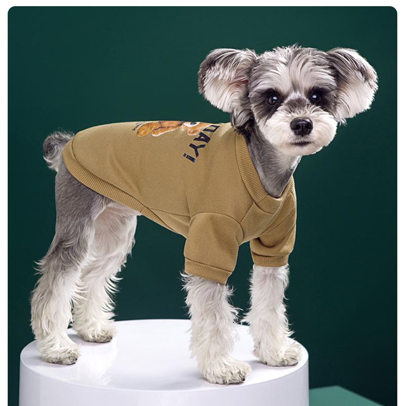 Vestiti per animali domestici con stampa di orsi adorabili per cani di piccola taglia, felpe con cappuccio invernali per cuccioli, scollo rotondo, felpa con cappuccio per chihuahua, abbigliamento morbido per gatti