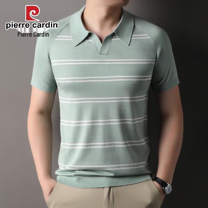 Pierre Cardin Men's Striped Knit Polo T-shirt