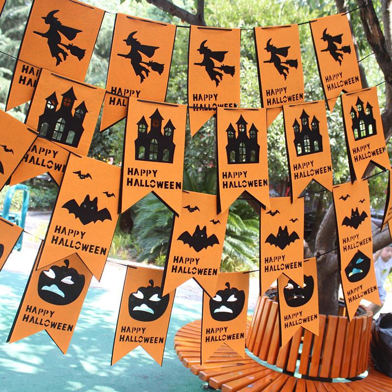 Decorative Banner Halloween Set Made From Soft Fabric For Unique Arrangements Venue