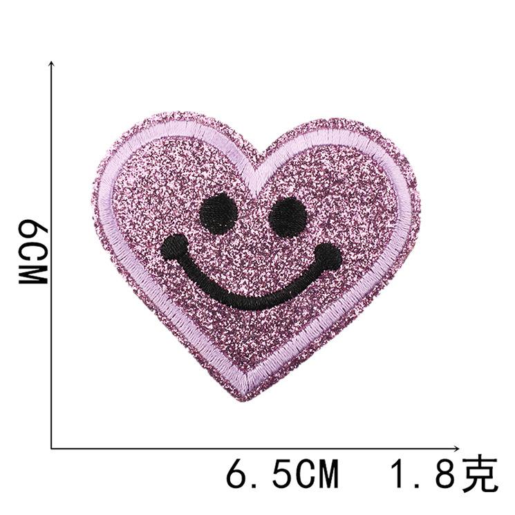 12-Color Gypsy Smiley Face Patch Sticker Computer Embroidery Love Embroidery Cloth Sticker Bag Decoration Patch Embroidery Chapter Boy