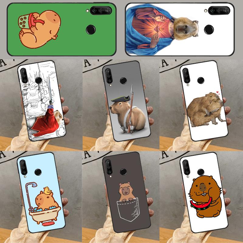 Süßes Cartoon-Capybara Für Huawei P20 P40 Lite P60 P30 Pro Nova 5T 9 10 SE 12s 12i 11i Y90 Y70 Y60 Y61 Y72 Y91 Hülle