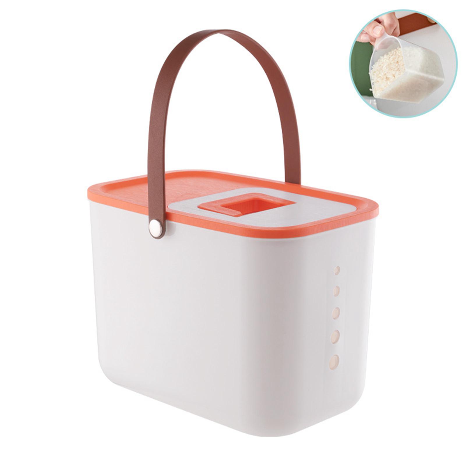 Rice Container with Handles Multifunctional Cereal Rice Tank Sealed Bucket Bins