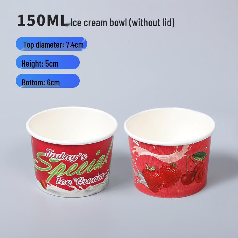 Disposable Ice Cream and Yogurt Paper Cups and Bowls for Tasting