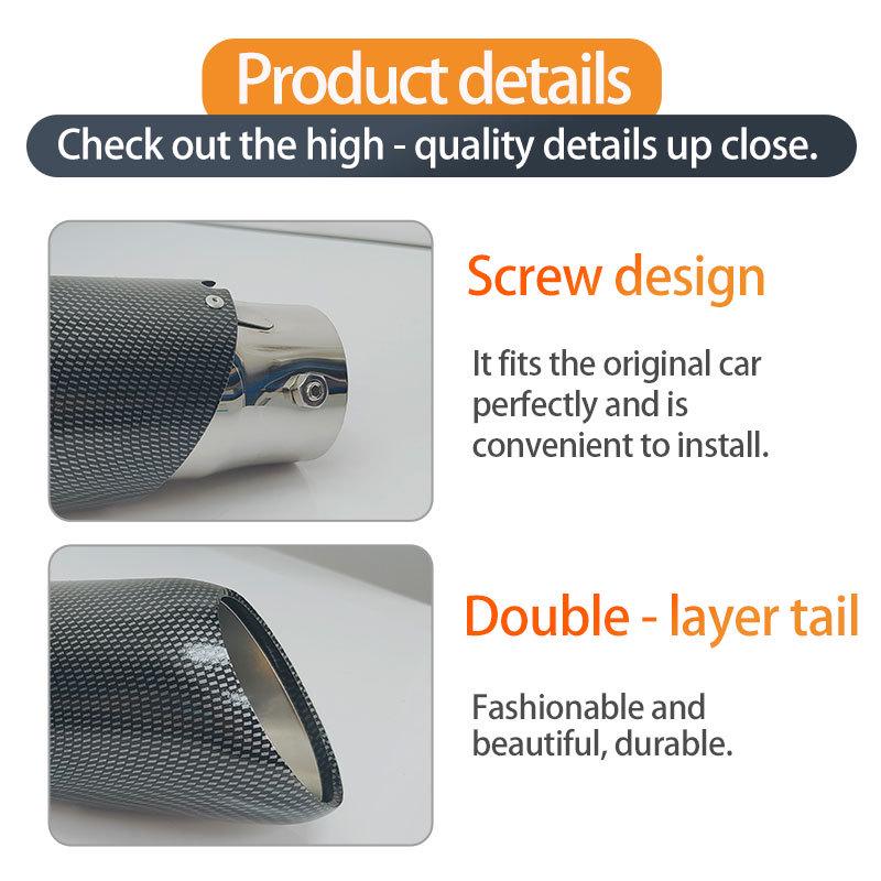 Decorative Exhaust Tip for 6.0-6.5cm Tailpipes, Compatible with BZ1.5 and Buick GL8