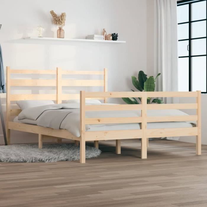 VidaXL Cadre de lit Bois de pin massif 120x200 cm 3103708