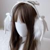 Cute Earmuffs Winter New Japanese Butterfly Bow White Long Hair Velvet Ear Pack Headwear for Girls Riding EarWarmth Headphones