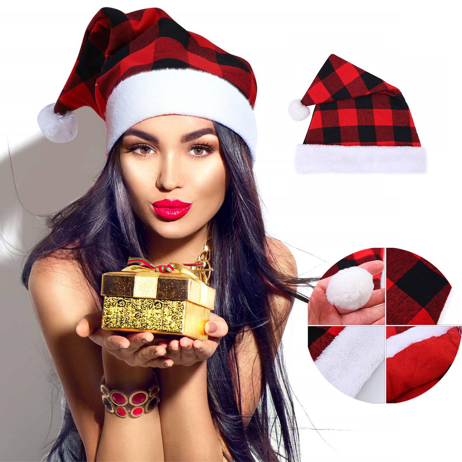 

Рождественские украшения, клетчатая ткань, высококачественная шляпа для взрослых, реквизит для вечеринок