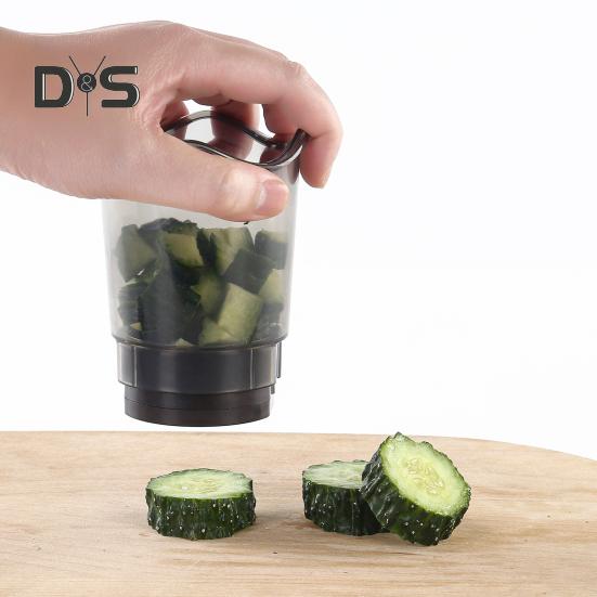 Gemüseschneider, Würfeln und Schneiden, Küchenmaschine für Obst und weiches Gemüse, platzsparender manueller Küchenschneider mit Edelstahlklingen