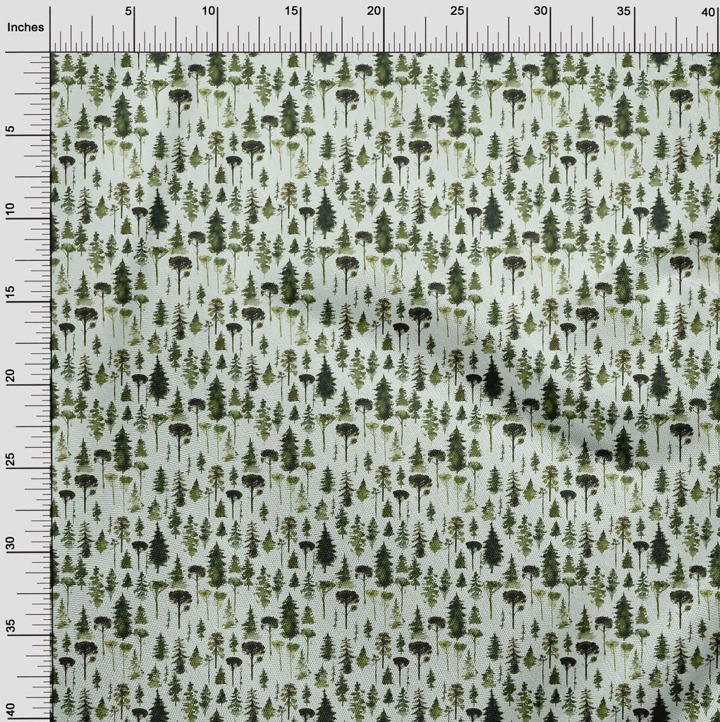 oneOone Cotton Flex Dark Green Fabric Tree Craft Projects Decor Fabric Printed By The Yard 40 Inch